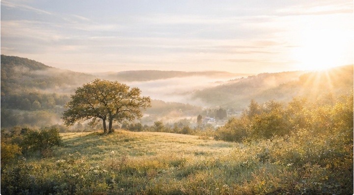 Bewusst Sein – ruhige Natur, Licht und Weite